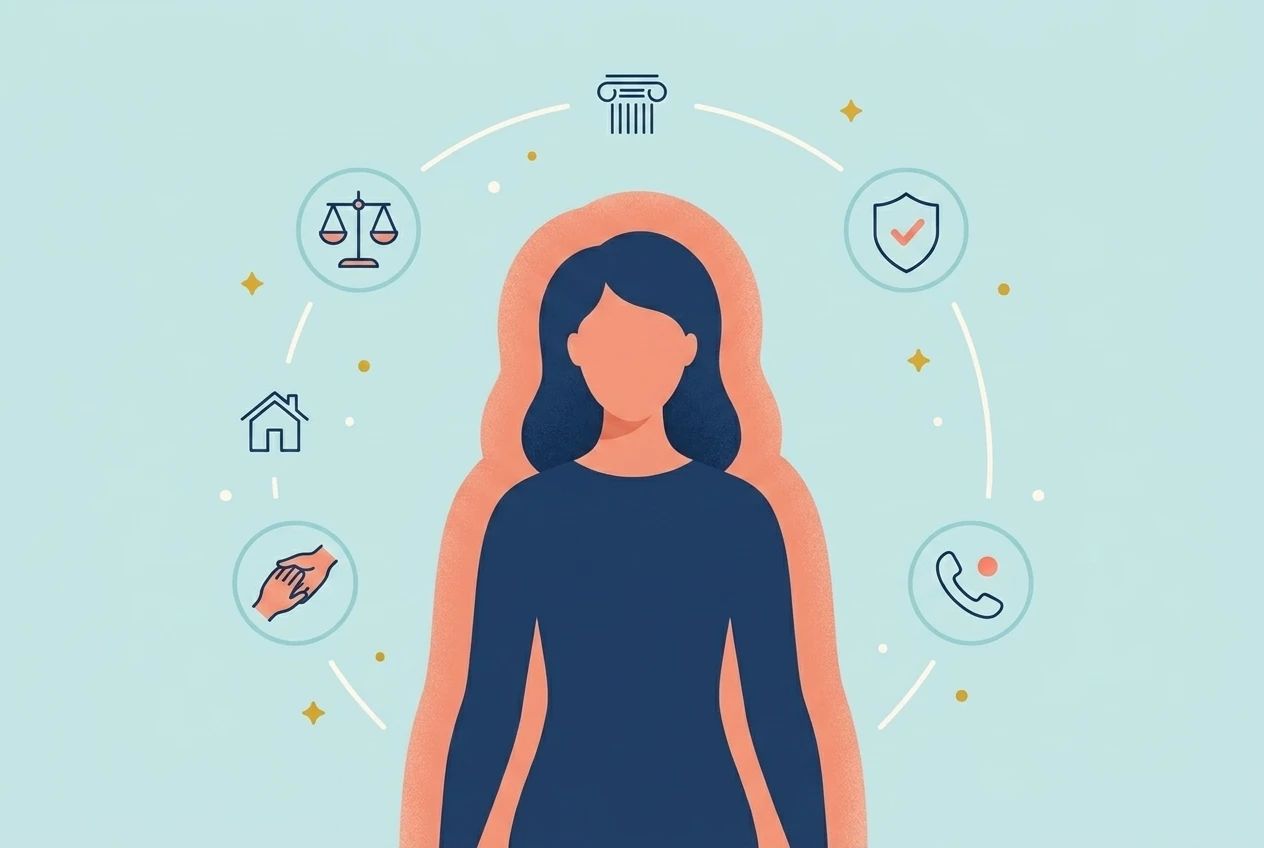 Illustration of the French legal framework for women victims of narcissistic abuse